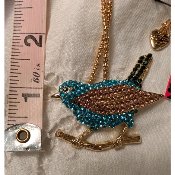 Betsey Johnson Blue Bird Necklace NWT Retired Y2K Fairycore Cottagecore - Picture 2 of 9